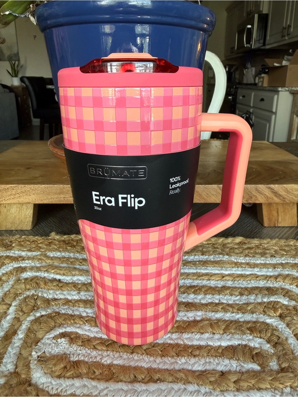 Brumate Era Flip 30oz Travel Mug - Peach Gingham